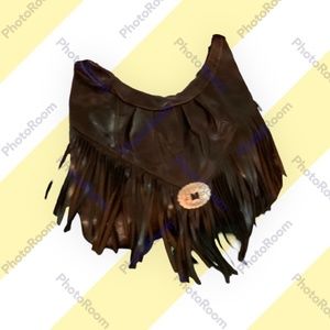 Women’s Bohemian Real Leather Crossbody Large Bag/Purse Dark Brown,